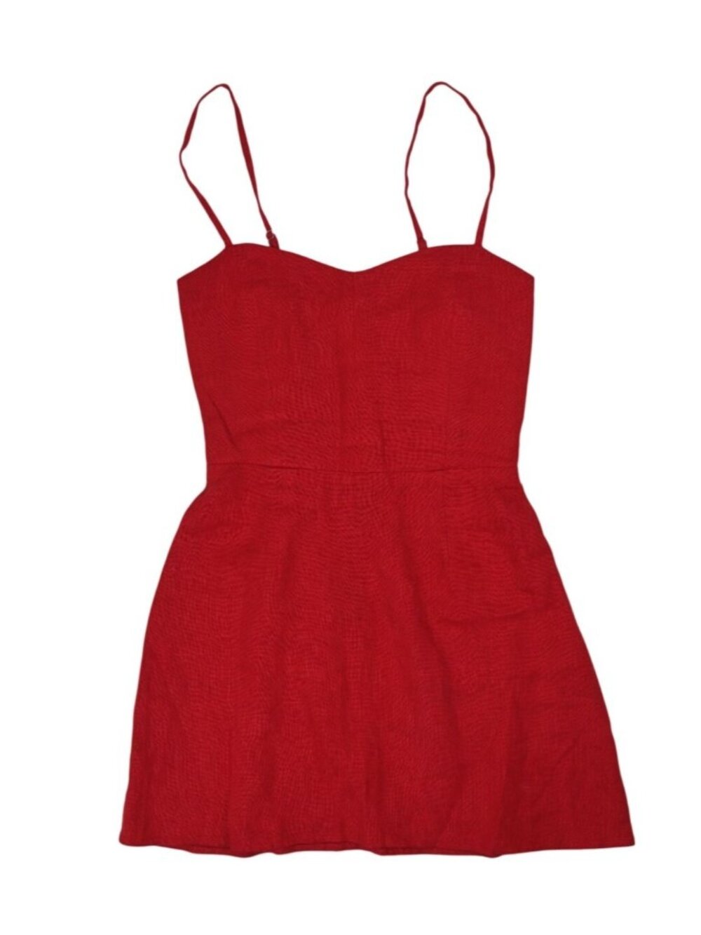Reformation Linen Mini Dress in Red